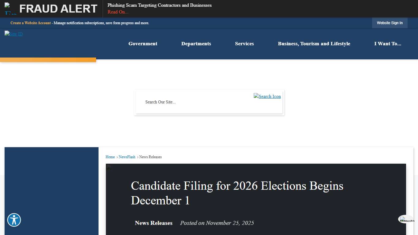 Candidate Filing for 2026 Elections Begins December 1 • Carteret County, NC