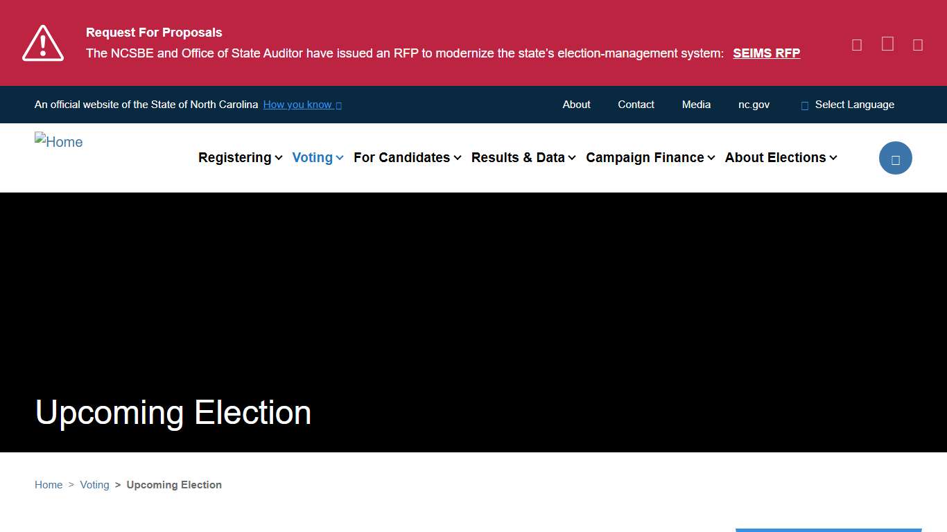 Upcoming Election | NCSBE