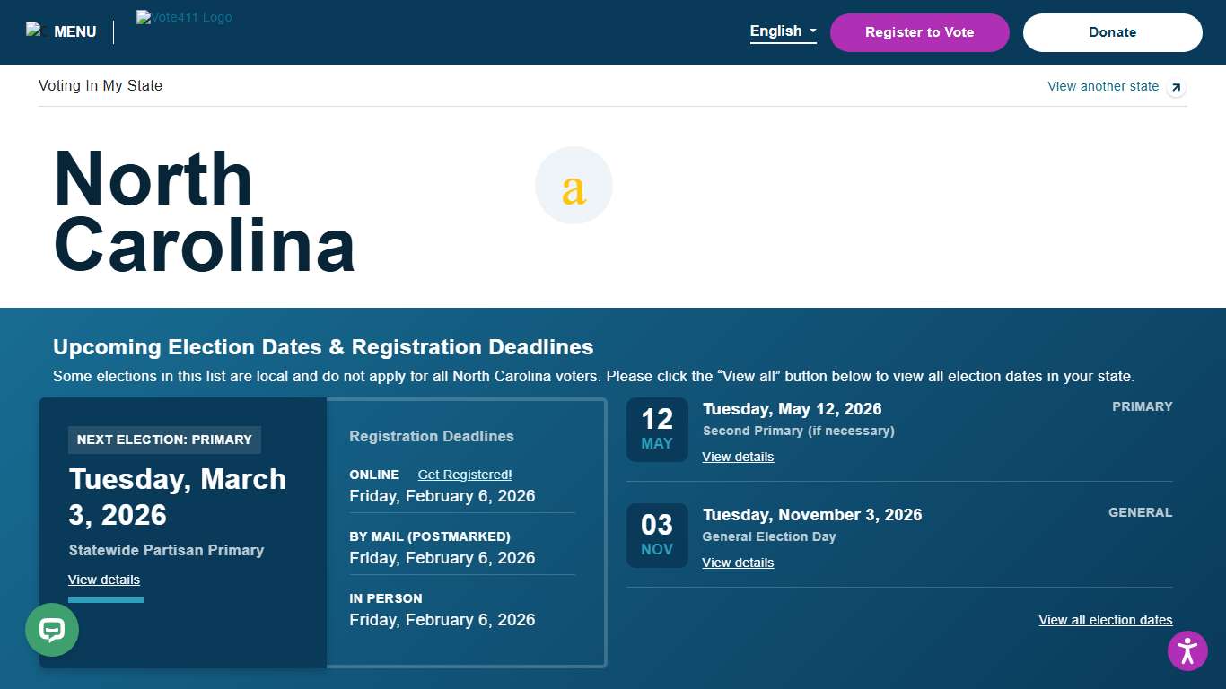 North Carolina Voting Information